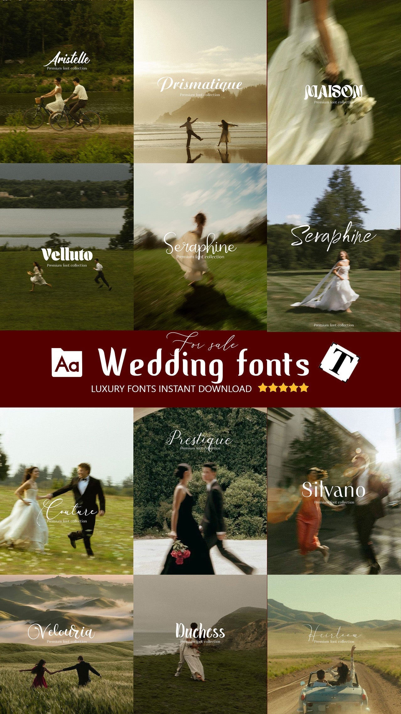 200 LUXURY WEDDING FONT COLLECTION PRESET GALLERY